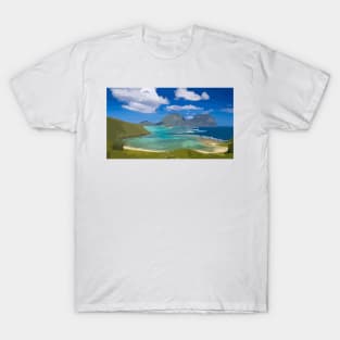 Beach Mountains Paradise Painting T-Shirt